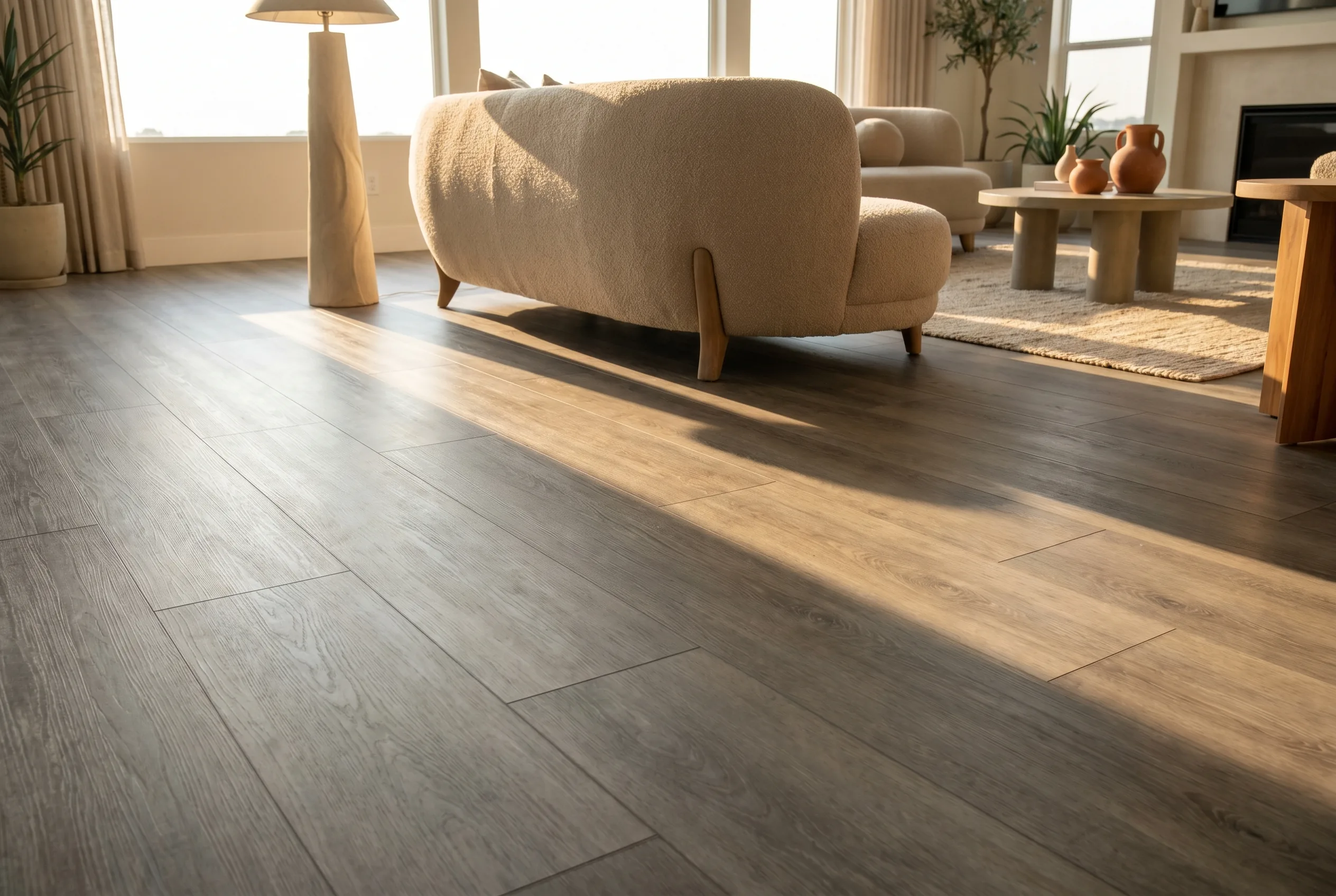 Ambiente con piso ZOE Paris de gran formato