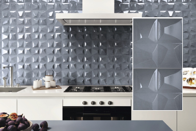 kinara-importación-distribución-ventas-revestimientos-de-construcción-25x25cm-ADRA-MARE cocina pared con ceramica porcelanato baldosas brillante tono gris mesón madera blanco