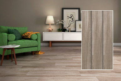 Kinara-importación-y-venta-porcelanato-tipo-madera-22.5x119.5-cm-rectificado-SIROUK-TAUPE sala mueble verde mesa blanca piso porcelanato tipo madera