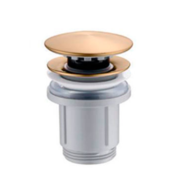 ACCESORIOS-VÁLVULA-CLICK--CLACK-PVC-ORO-CEPILLADO Valvula para baño dorada