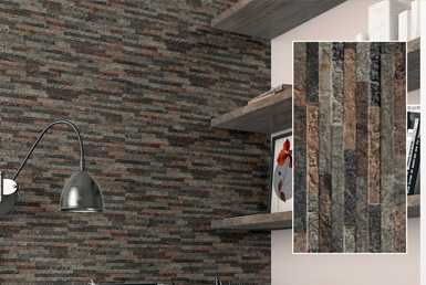 Cerámica decorativa para pared, en sala con pared blanca