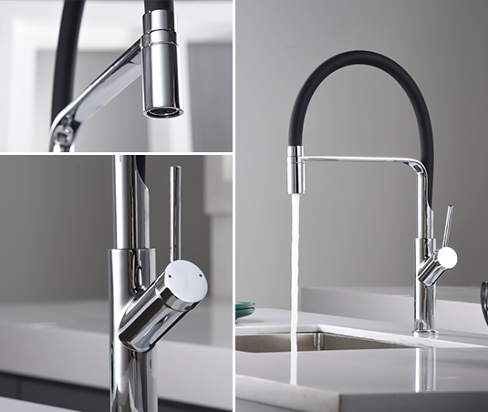 Grifos en cocina con caño extraible