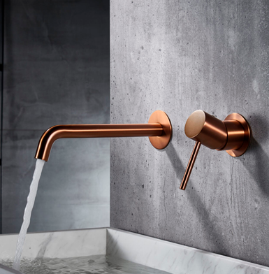 MONOMANDO LAVABO EMPOTRADO MONZA ORO ROSA CEPILLADO