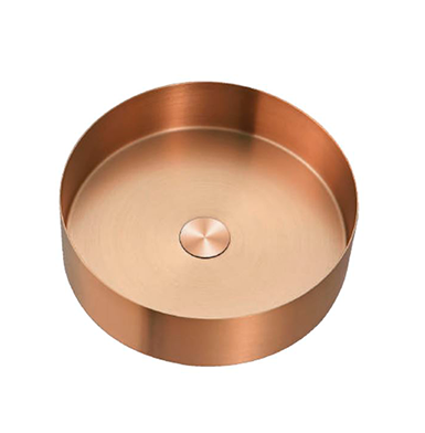 LISBOA ORO ROSA Lavamanos rosa redondo en tendencia con fondo blanco