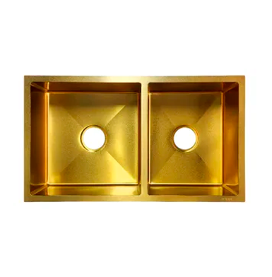 NAIROBI ORO Fregadero doble pozo color