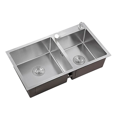 tokio cromado Fregaderos doble pozo cromado, con jabonera