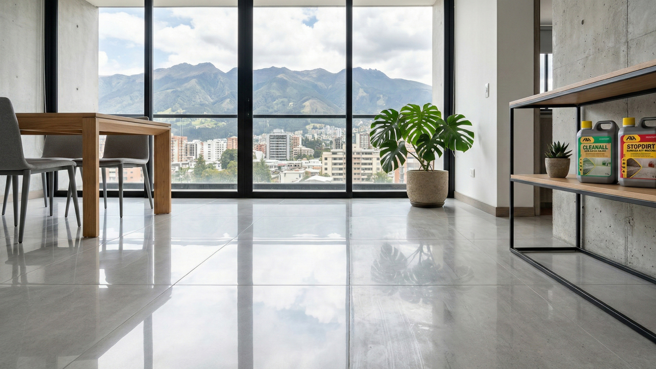 Importancia de limpiar porcelanato correctamente para evitar residuos, pérdida de brillo y opacidad en superficies pulidas