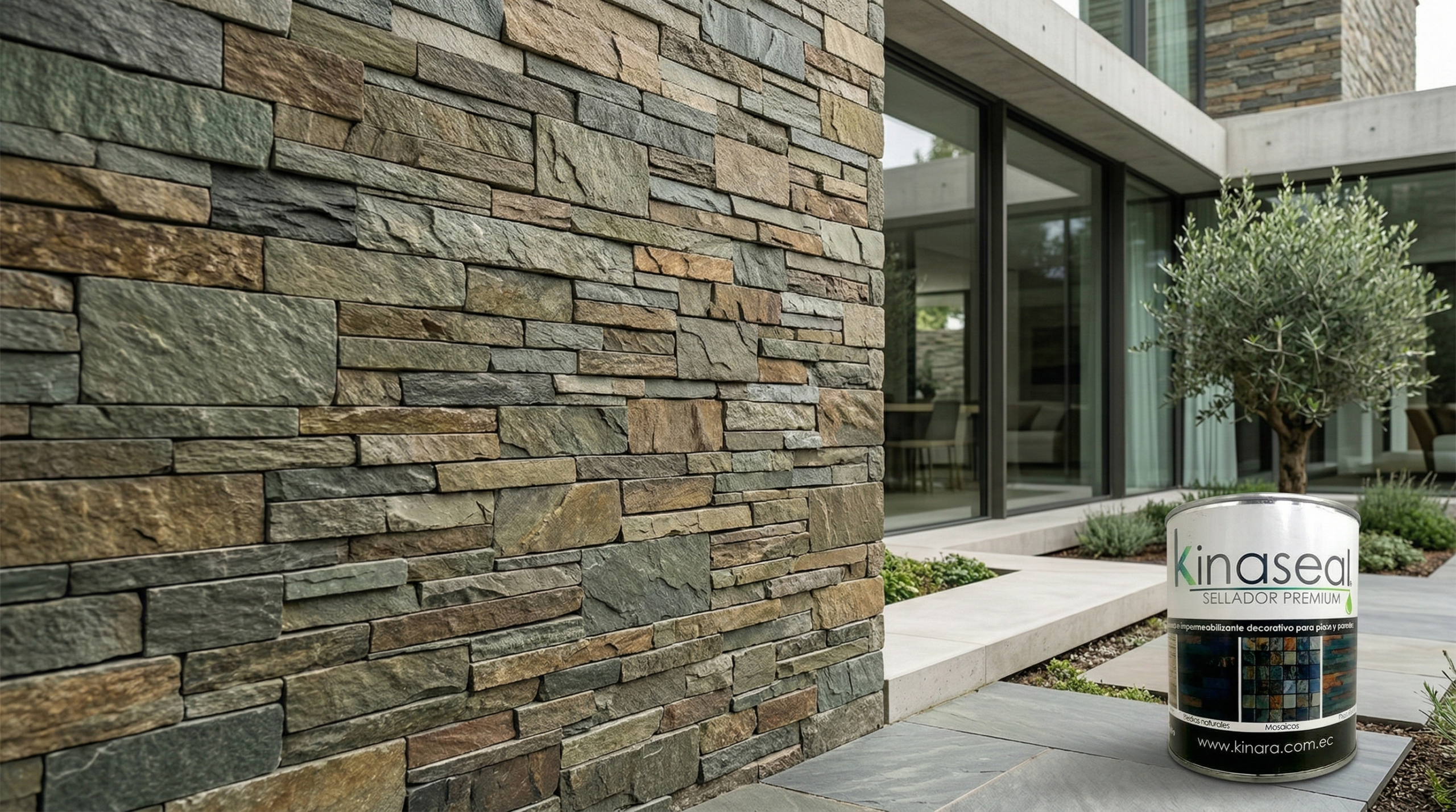 Sellador Kinaseal Premium para protección y mantenimiento de piedra decorativa contra humedad y desgaste