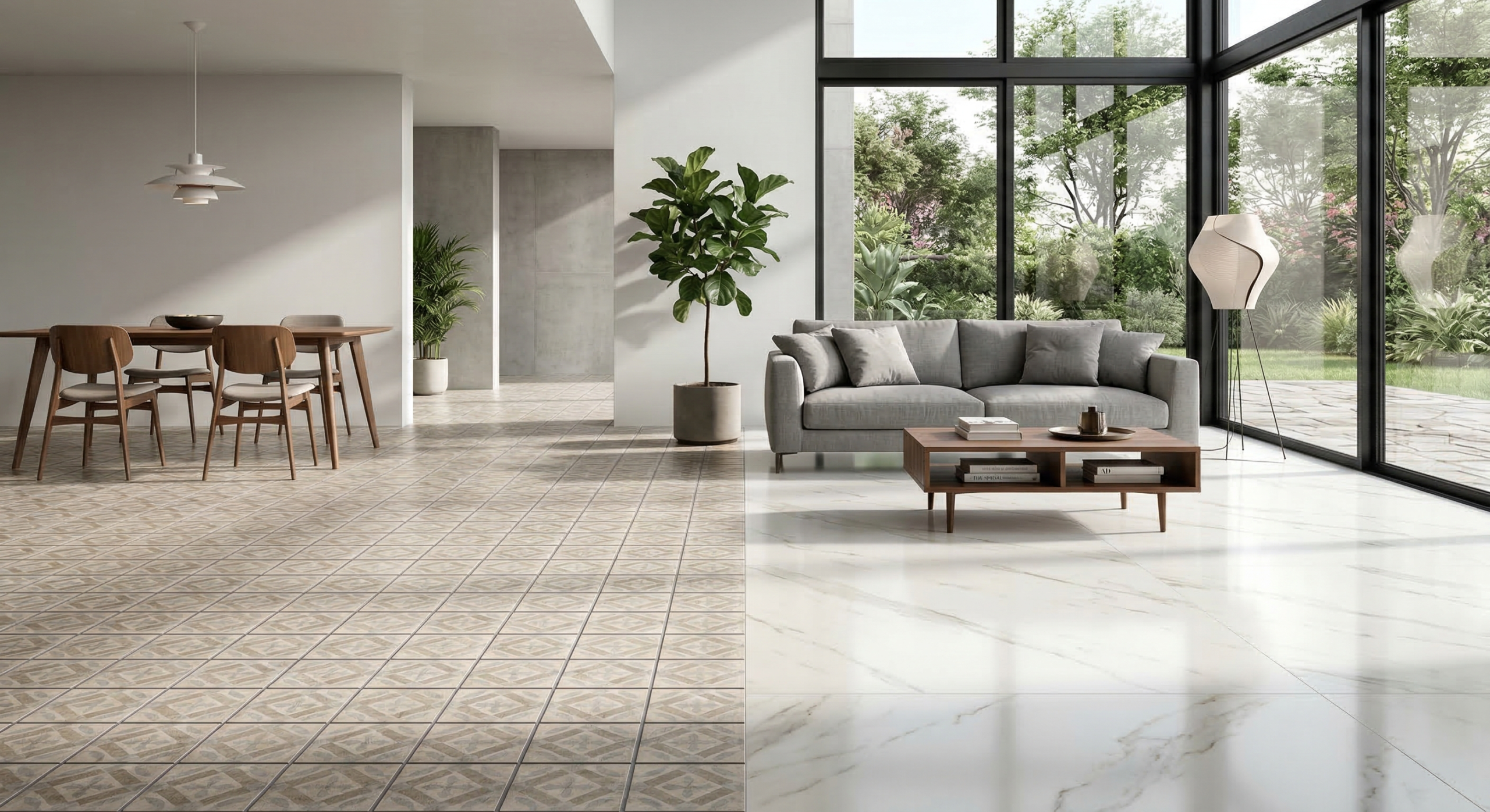 Porcelanato-Diseño comparación cerámica vs porcelanato en pisos interiores