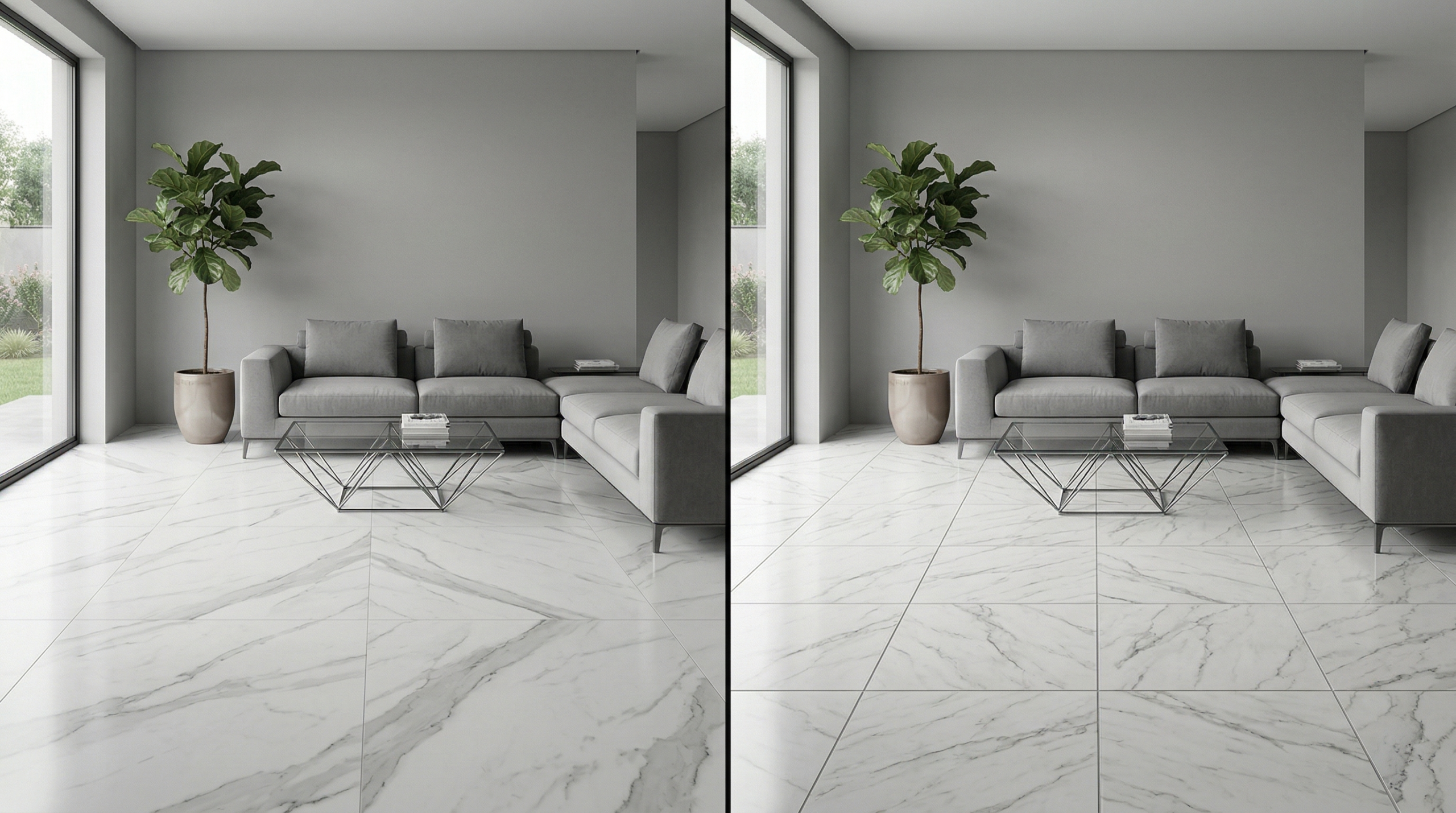 porcelanato importado vs nacional comparacion visual de calidad diseño y juntas en interiores modernos