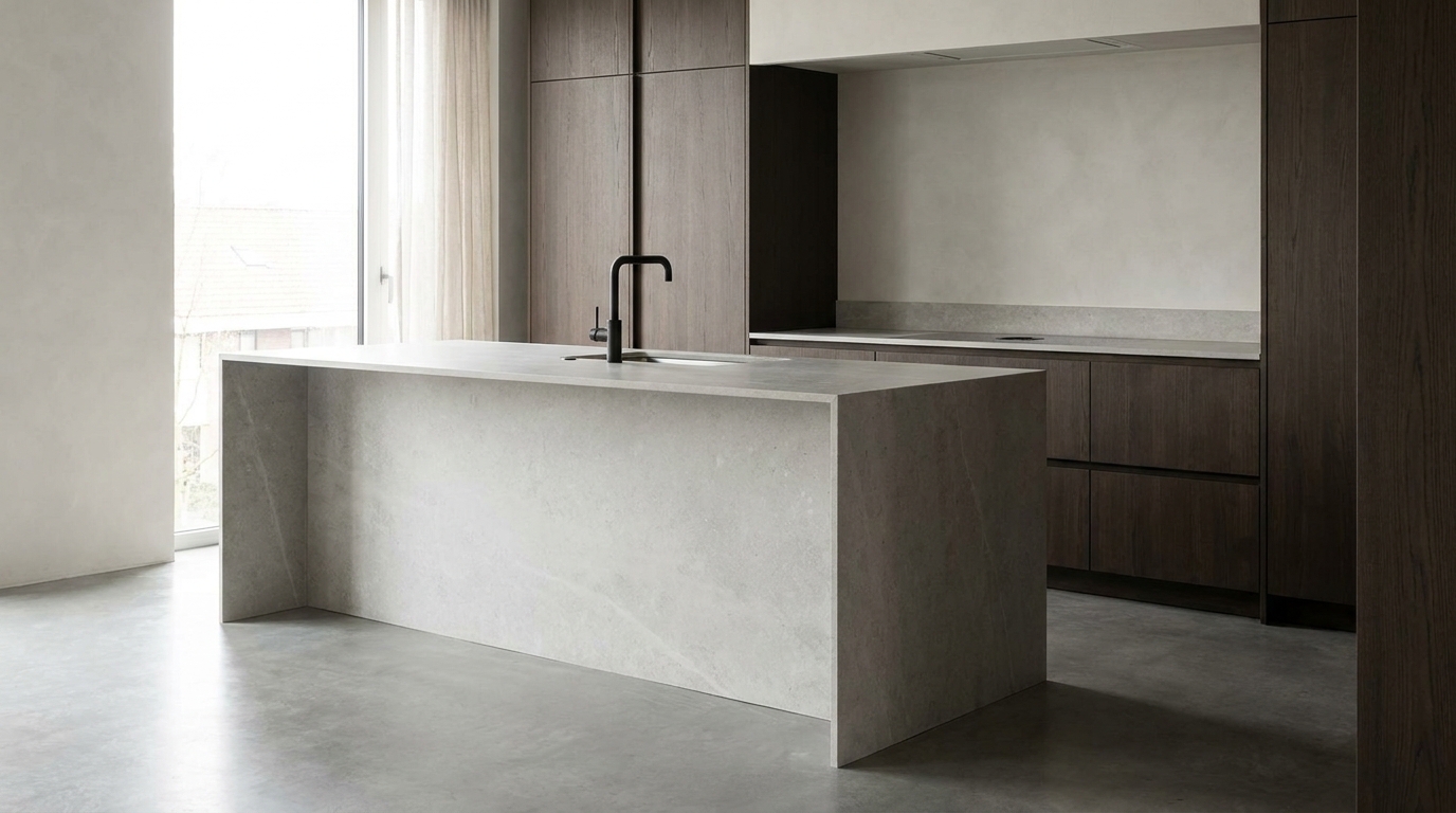 Piedra sinterizada o porcelanato para mesones de cocina: ¿cuál elegir?