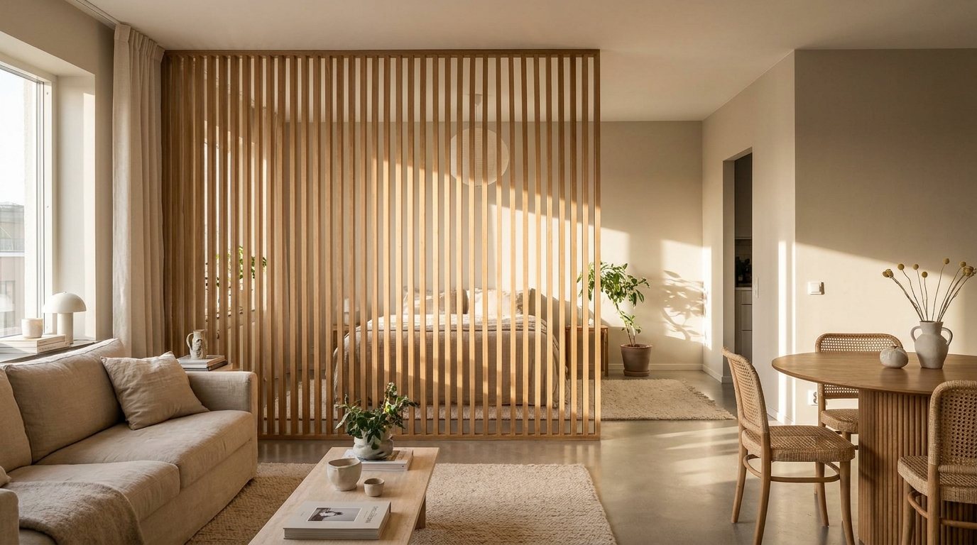 Separadores de ambientes con listones WPC: ideas, medidas e instalación